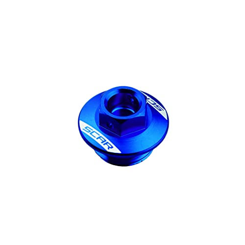 SCAR Bouchon vis carter huile moteur Compatible avec KAWASAKI KX KXF KLX KFX 250 450 04-26 - Bleu