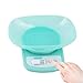 Waga kuchenna z miską waga domowa do gotowania żywności cyfrowa waga kuchenna płaska smukła konstrukcja Duży wyświetlacz LCD Premier dodatkowy duży wyświetlacz cyfrowy 3KG niebieski, Digital Cooking