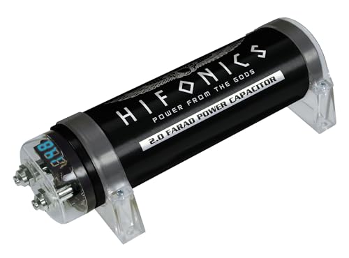 HIFONICS HFC2000 2 Farad Powercap - Condensateur 2F pour Les Grands systèmes musicaux dans la Voiture Stockage Tampon Elko