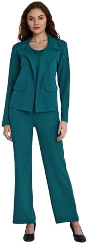 Leriya Fashion Co ord Set for Women Stylish Solid| Lycra Blend Western Blazer Suit 3 Piece Co ord Set | Casual Blazer for Women Stylish Formal Professional Office Wear