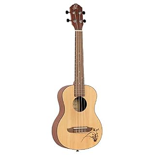 Ortega Guitars Ukulélé Ténor acoustique – Série Bonfire – table épicéa avec motif gravé au laser (RU5-TE) - Les Beatles, Paul McCartney, John Lennon, RIngo Starr, George Harrison