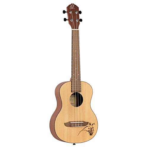 Ortega Guitars Ukulélé Ténor acoustique – Série Bonfire – table épicéa avec motif gravé au laser (RU5-TE) - Les Beatles, Paul McCartney, John Lennon, RIngo Starr, George Harrison Ortega Guitars Ukulélé Ténor acoustique - Série Bonfire - table épicéa avec motif gravé au laser (RU5-TE)