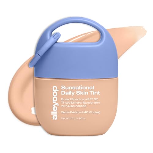 Image of Alleyoop Sunsational Tinted Moisturizer SPF 50 for Face Broad Spectrum - 100% Mineral Face Sunscreen with Jojoba, Hydrating & Soothing Tinted Sunscreen, Vegan & Cruelty-Free (Glimmer)