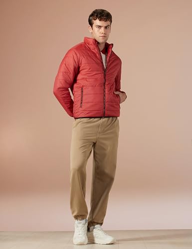 Image of The Indian Garage Co Men Slim Fit Solid Puffer Jackets