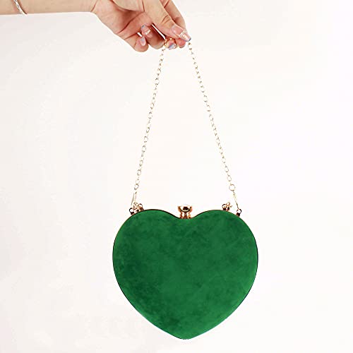 Bolso de mano corazón Goclothod terciopelo para mujer miniatura 5