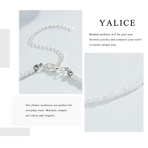 Yalice Boho Choker Necklace Chain Rice Beaded Necklaces Summer Surfer Costume Neck Accessories for Women4