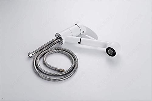 Robinet de cuisine rétro blanc avec douchette pour simplifier vos recettes