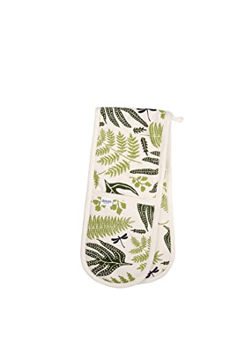 Gants de cuisine double Dexam bio vert à motif fougère