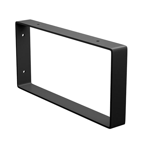 Amig - Soporte Rectangular para Estantes Industriales - 126 x 261 x 30 mm - Acero Negro Mate - Soporte Estantería Pared - Diseño Funcional y Resistente - Ideal para Estanterías de Pared