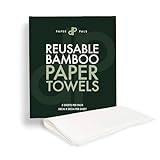 Paper Pals Reusable Bamboo Paper Towel, Washable Kitchen Cleaning Cloths, Bamboo Fiber Reusable Sheets for Home, (5 Sheets)