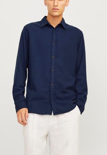 Image of Jack & Jones Men Cotton Blend Solid Regular Fit Shirt