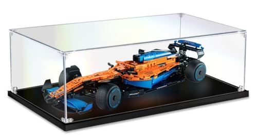 Boîte Modèle Acrylique Compatible avec Modèle Bloc Construction Voiture Lego 42141 F1 Formula, Vitrine Transparente Anti-Poussière (Boîte Daffichage Uniquement) B,2mm