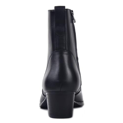 Image of Dress Boot for Men Heels Casual Chelsea Combat Ankle Chukka Boots Zipper Black JY002
