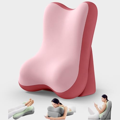 うつぶせ寝 枕 読書枕 高密度スペースメモリーフォームウェッジピロー 体位サポート抱き枕 ガス透過性 やわらかい 快適 ファッション 取り外し可能 洗える 逆流性食道炎枕 首/背部苦痛 手術後の回復 血液循環,ピンク,A