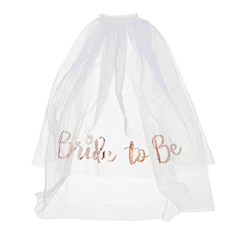 Bride to Be Veil White Hen do Veil with Comb Hen Party Veil for Bridal Shower Engagement Wedding Bachelorette Party