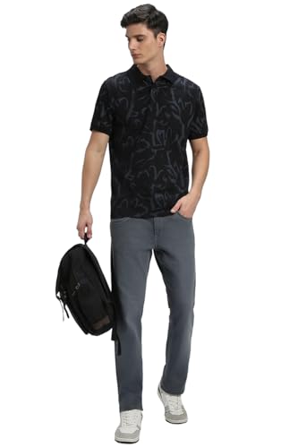 Image of Dennis Lingo Men's Cotton Printed Slim Fit Button-Down Short Sleeve Polo Tshirt