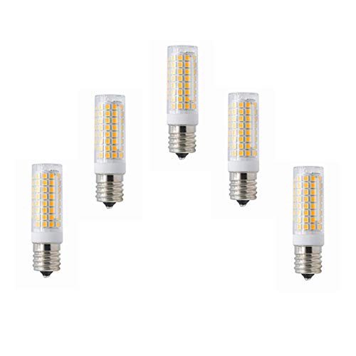 JiuRui LED Lampadine E17 LED Lampadina Dimmerabile Forno a microonde Luce 5 Watt AC110-130V 3000K / 6000K 102X2835SMD 400-450LM 5-Pack (Colore : Bianco caldo)