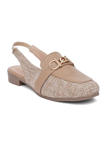 Image of TRYME Elegant Low Heel Mules for Women | Comfortable Slingback Shoes for Daily & Office Wear