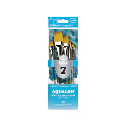 Aqualon Royal & Langnickel Angular Artist Brush Set, 7-Piece