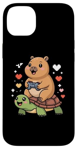 Kawaii Gaming Animal Graphic Turtle Cute Capybara Gamer �X�}�z�P�[�X iPhone 14 Plus �p