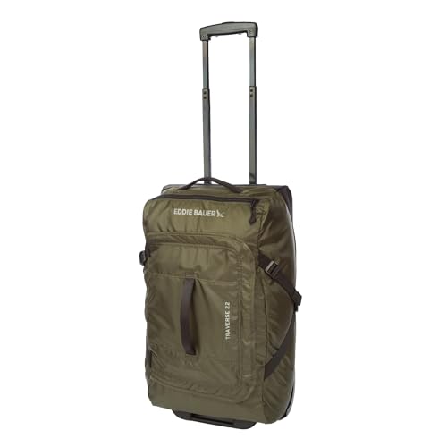 Eddie Bauer Traverse Luggage | Roller Wheels | Telescoping Handle | Travel | Vacation | Ripstop Nylon - Dark Loden, 22'