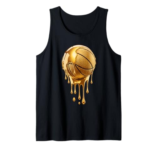 Gold Dripping Basketball Trendy Urban Respect The Drip Tank Top