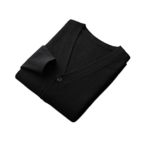 Veste homme col en V en laine noire, idéale pour vos journées d'hiver