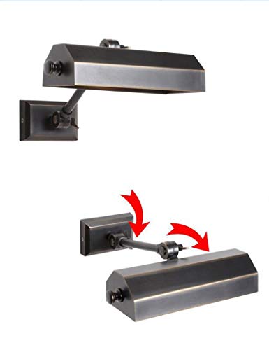 Miroir phare en cuivre style européen avec bras de lampe réglable pour salle de bain