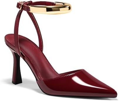 Coutgo Womens Strappy High Heels Closed Pointed Toe Pumps Ankle S...