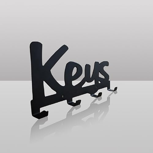 Wall Mounted Key Holder with 4 Hooks, Coat Rack,Letter Storage,Screw and raw Plugs Included,Cast Iron,Ideal for The Kitchen or Bathroom,Decorative and Ergonomic Design Molded into The Word Keys - Cosy Home Interiors Wall Mounted Key Holder with 4 Hooks, Coat Rack,Letter Storage,Screw and raw Plugs Included,Cast Iron,Ideal for The Kitchen or Bathroom,Decorative and Ergonomic Design Molded into The Word Keys