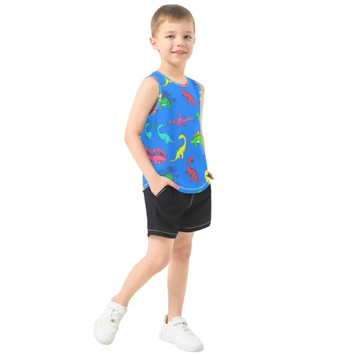 Cartoon Dinosaur Creature Boys Tank Tops Toddler Tank Top Shirts Undershirts Quik Dry for Summer,3T4