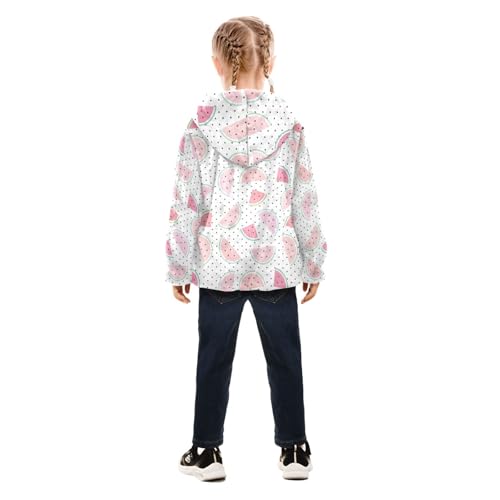 OTVEE Watermelon Pink Fruit Kids Hoodie Jacket Fall Spring Full Zip Warm Outwear Coat4