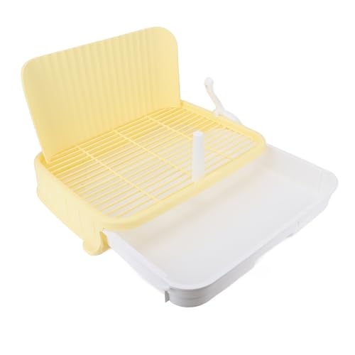 JAOCDOEN Dog Training Toilet with Pee Wall Large Size Easy Cleanup Leakproof Stable Structure Puppy Potty Tray for Medium Large Dogs (Yellow)