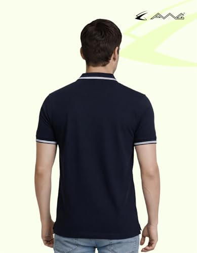 Image of AWG ALL WEATHER GEAR Rich Cotton Polo T-Shirt | Half Sleeve Classic Fit | Soft Breathable Solid Tee | Casual & Office Wear | Comfortable Everyday Cotton Polo | Mens Tshirts