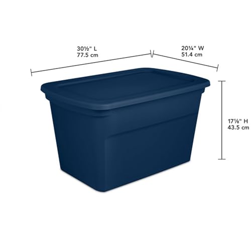 Image of Sterilite Tote, Plastic Storage Bins with Snap Lids, 30 Gallon, 12-Pack