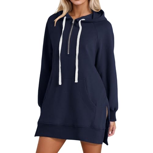 Sweat à capuche femme manches longues uni avec poche coupe fluide ultra confortable