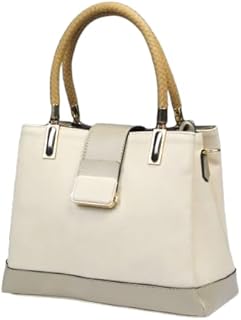 شنطة يد و كتف حريمى - تصميم عمل جبد - مقاس 32 * 24 * 13 - جلد مغطى بطبقة pu ضد البقع و مقاوم للماء - 3 جيب بسحاب في منتصف 939 - بيج