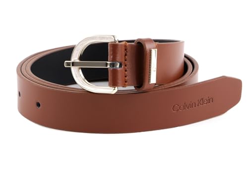 Calvin Klein Damen ROUND BELT 25MM Gürtel, caramel, 80