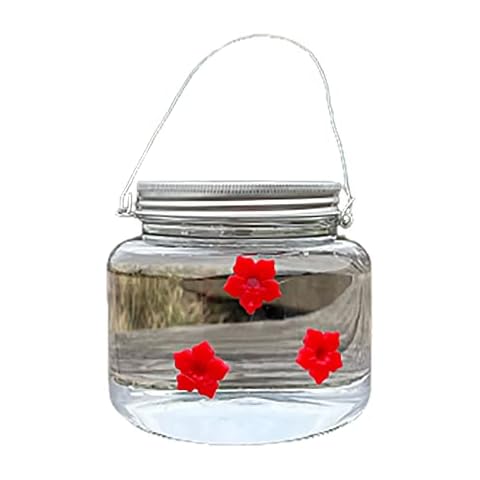 YLSAFET Outdoor Hummingbird Drinker, Wild Hummingbird Bird Feeder, Bird Water Feeding Bowl, 3 Flower Drinking Ports, Outdoor Hanging Bird Drinker for Outdoor Yard Patio Tree Decor Cover