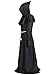 Qincos Traje Medieval Encapuchado Disfraz de Monje Medieval Sacerdote con Cruz para...