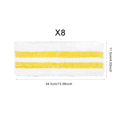 8 teiliges Universal Bodentuchset, Mikrofaser Ersatzbezugsset für Dampfreiniger-Mop der Kärcher EasyFix Serie SC1, SC2, SC3, SC4, SC5, Hochwertige Bodentuch Zubehör mit Klettverschluss-Syste