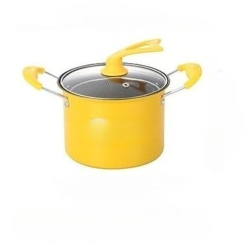Olla multifuncional con tapa, amarillo, cubierta de vidrio, asas antiquemaduras, diseño de malla de filtro, 26,5 x 12 cm, compatible con estufa universal (2 L + cesta de freír) Olla multifuncional con tapa, amarillo, cubierta de vidrio, asas antiquemaduras, diseño de malla de filtro, 26,5 x 12 cm, compatible con estufa universal (2 L + cesta de freír)