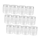 Zerodeko 12 piezas Tarros para Cocina Herméticos con Tapa de Aluminio Transparente para Conservas Especias Mermeladas y Miel Fácil de Llenar y Limpiar