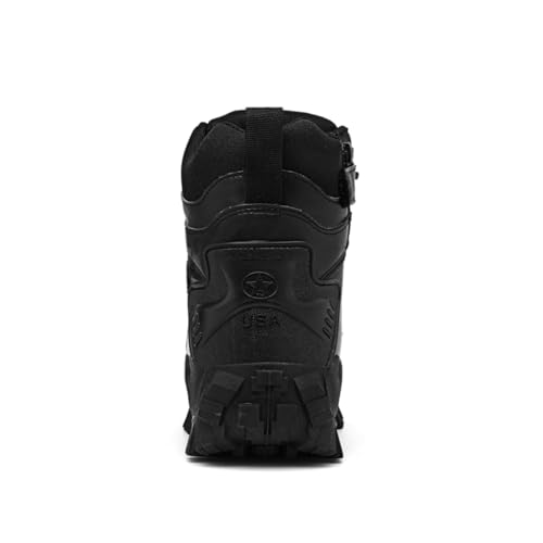 Image of Men's Military Tactical Boot Lightweight Comfortable Boots Motorcycle Combat Hiking Boots Hiking Boots Hiking Shoes (black,8.5)