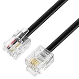 cable rj11 rj45 10m  BaZuyunMd Câble RJ11 de 2 m, câble téléphonique Western Modular 6P4C RJ11 – Connecteur plat pour téléphone, modem, routeur, fax, ISDN, DSL, VDSL, Internet – Noir