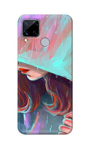 Image of PRINTFIDAA Pretty Woman Under The Umbrella Painting Printed Designer Hard Case for Realme C15 / Realme C12 / Realme Narzo 20 / Realme Narzo 30A (2021) Back Cover -(e) RPM1007