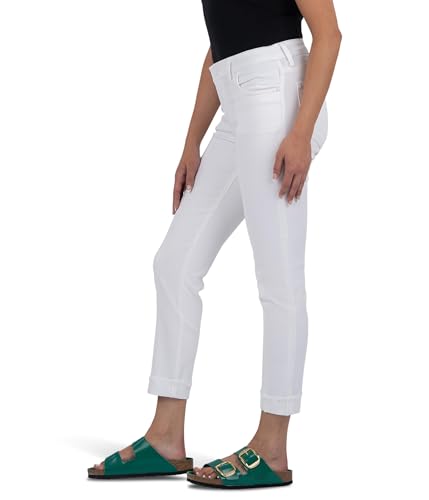 KUT from the Kloth Women's Amy Crop Straight Leg Roll Up Fray Princess Seam2