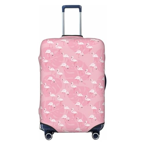 Flamingos And Flowers For Travel Luggage Cover Suitcase Protector Fits 18-32 Inch Travel Luggage Protector Elastic Luggage Anti-Scratch Suitcase Cover