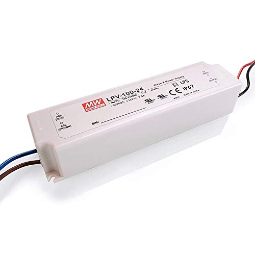 LPV-100-24 Meanwell 872617 alimentation secteur 110-240V blanc pour bandeaux LED de maison