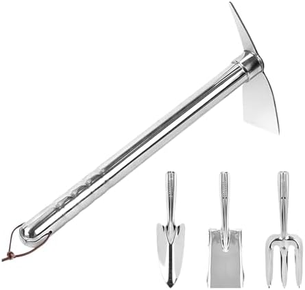 Juego De Herramientas De Jardinería,Desplantador de Acero Inoxidable – Kit Multifuncional De 4 Piezas para Huerto Jardinería Balcón Camping Césped Y Suelo